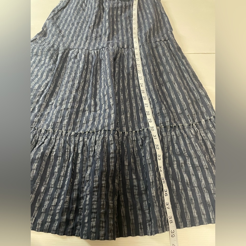 J.McLaughlin Christa dress in a blue & white vertical stripe XS - Picture 8 of 10